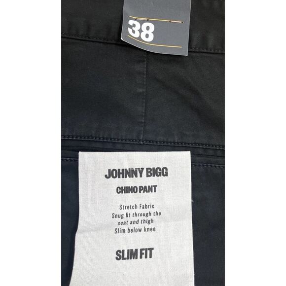 Johnny Bigg Mens Size 38x32 Black Slim Fit Stretch Chino Pants Zip Fly NWT - Picture 7 of 9